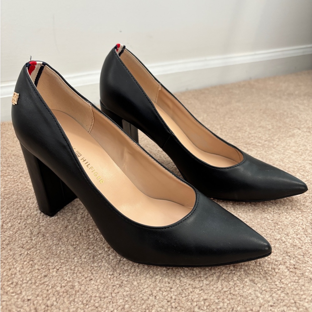 Tommy Hilfiger Abilene Black Block Heel Pumps